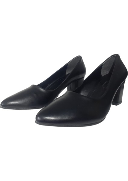 Shoes Kadın Siyah Kısa Topuklu Abiye Ayakkabı NRVNA662-79