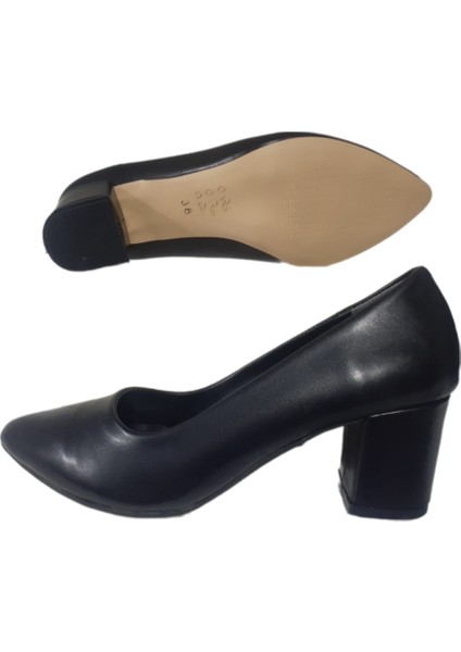 Shoes Kadın Siyah Kısa Topuklu Abiye Ayakkabı NRVNA662-79