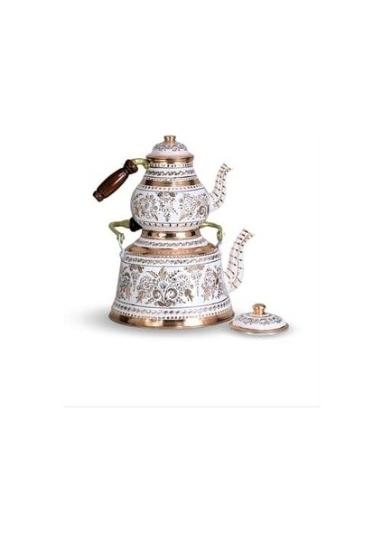 Gül Çiçek Royal Bakır Ihlamur Çaydanlık