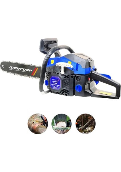Benzinli Testere 13 Hp Çift Egzozlu 62CC Ağaç Odun Kesme Makinesi Motorlu Testere Orman Motoru Bıçkı