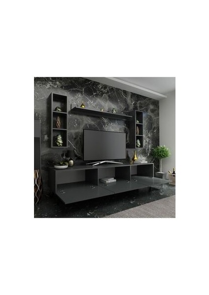 Festival TV Ünitesi Antrasit Renk Modern Tasarım Yonga Levha 180 cm x 44 cm fiyatları