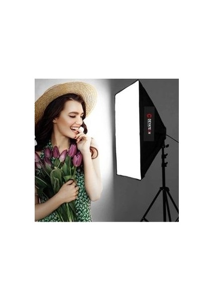 Softbox 50X70CM Paraflaş 4 Duylu Ikili Set Sürekli Işık 200CM Adaptörlü