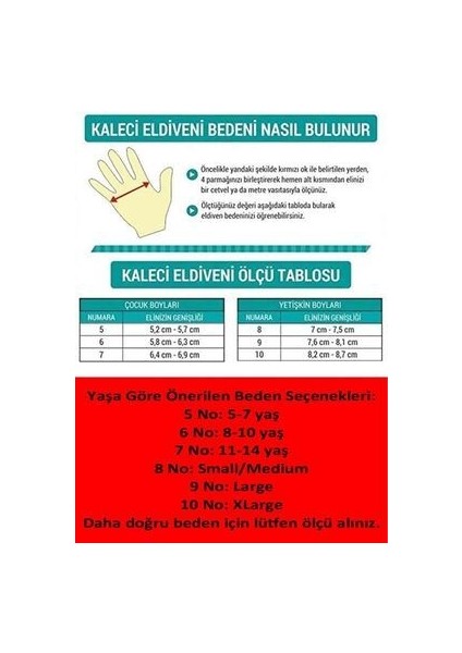 Reflex Yetişkin ve Çocuk Kaleci Eldiveni Bilek Bandajlı 5-6-7-8-9-10 Numara