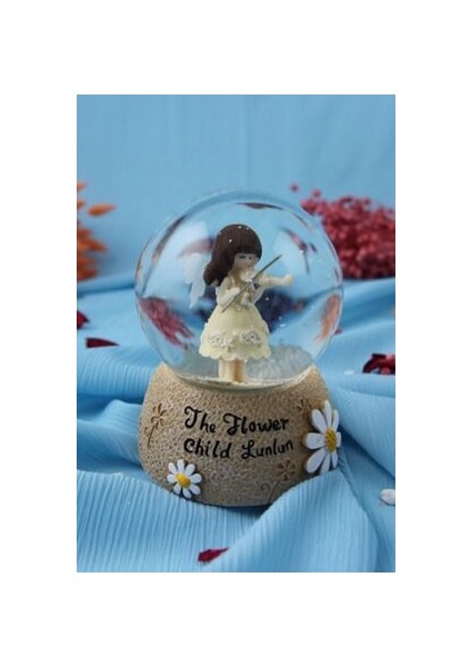 Papatya Temalı Müzikli Işıklı Kar Küresi Orta Boy