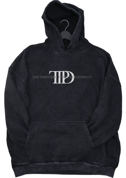 Unisex Ttpd Sırt Baskılı Kapüşonlu Yıkamalı Sweatshirt, Oversize Taylor Swift Retro Hoodie modelleri