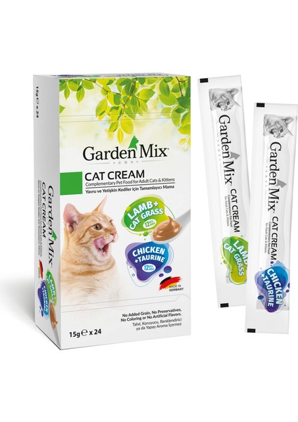 Garden Mix Kedi Kremasi xxl Tavuk Kuzu 24 x 15 gr x 1 Adet