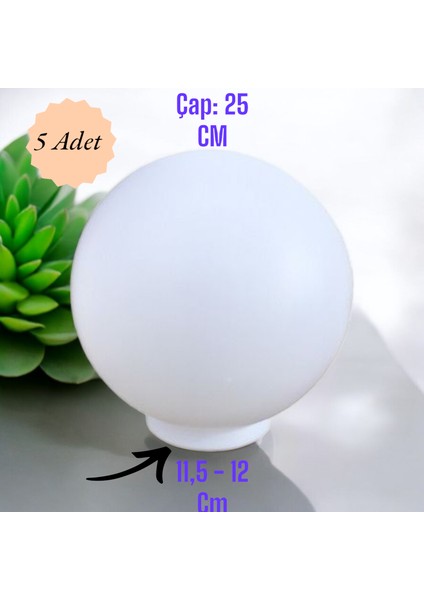 5 Adet 25'lik Karpuz, Birinci Kalite Pvc Glop, Bahçe Aplikleri Yedek Parçası, 25 cm Çapında Pvc Küre