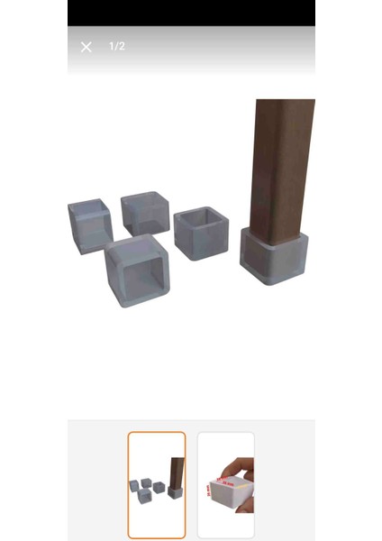 30X30 mm Kare Pvc Sandalye Profil Ayak Pabucu Sessiz Yumuşak - Beyaz ￼ ￼
