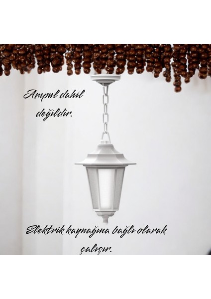 Plastik Kasa Modern Tasarım Iç ve Dış Mekan, Bahçe, Balkon, Teras Avizesi, Elektrikle Çalışır Sarkıt