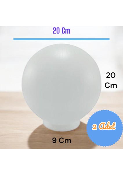 2 Adet 20'lik Karpuz Lamba, Birinci Kalite Pvc Glop, Bahçe Aplikleri Yedek Parçası, 20 cm Pvc Küre