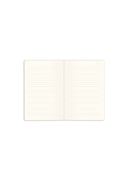Lastikli Çizgili Defter İkili Paket 13 x 21 cm Krem Renk Sert Kapak