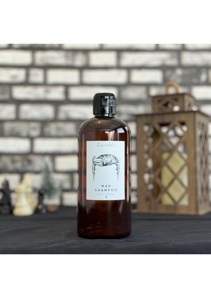 500 ml Erkek Şampuan (Man Shampoo) Etiketli Fliptop Kapaklı Amber Plastik Şişe Boston