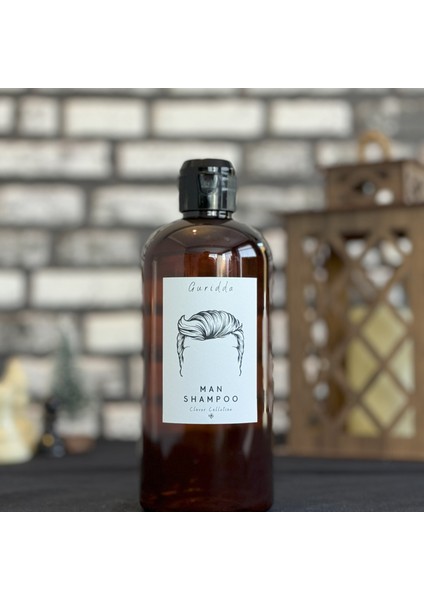 500 ml Erkek Şampuan (Man Shampoo) Etiketli Fliptop Kapaklı Amber Plastik Şişe Boston