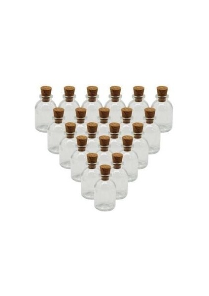 Cam Şişe 25 cc Mantar Tıpalı 30 Adet Şeffaf Renk fiyatları