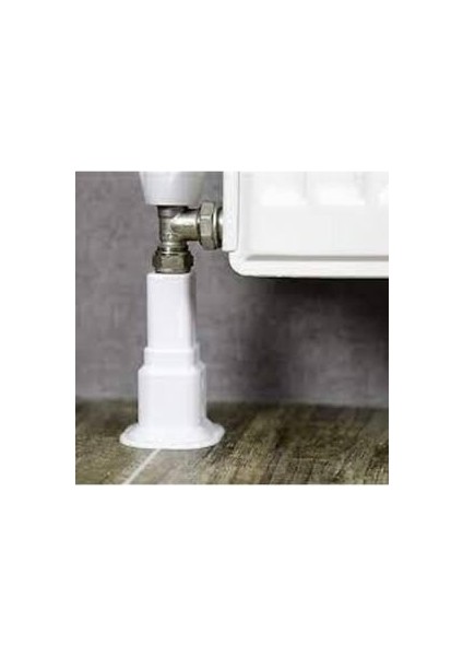 Beyaz Petek Radyatör Ayarlı Boru Gizleme Ayağı 14 cm 20 cm 6 cm Ayar