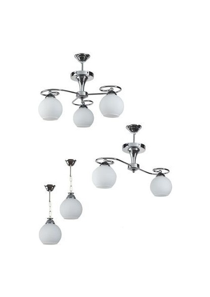 Avizeseti Modern beyaz Komple Set Avize Tekli Ikili Üçlü Avize