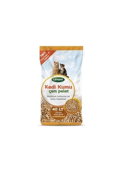 Kedi Kumu Çam Pelet %100 Organik Ağaç Kokulu 40 Lt