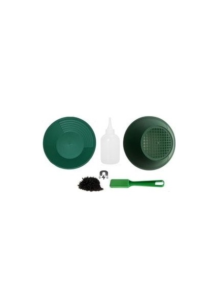 Gold Pan Altın Eleği Tavası Dev Kit - Gold Pan + Gold Pan Süzgeç + Mıknatıslı Çubuk + Şişe