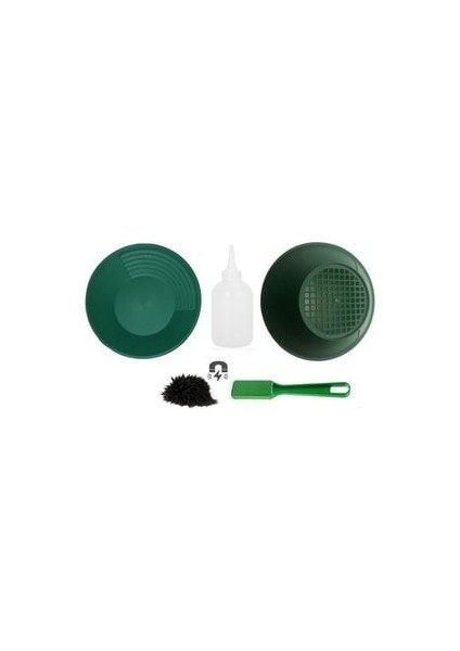 Gold Pan Altın Eleği Tavası Dev Kit - Gold Pan + Gold Pan Süzgeç + Mıknatıslı Çubuk + Şişe