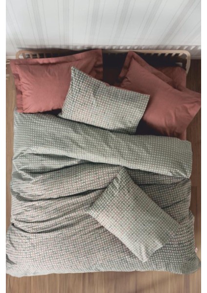 Petite Çift Kişilik Nevresim Takımı Mote Kiremit