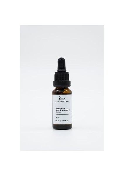 Hyaluronic Acid & Vitamin C Serum 20 ml Karma Ciltler için Canlandırıcı ve Nemlendirici