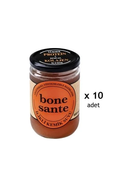 Bone Sante 1 Aylik  Kürü 10'lu x 660 ml Ilikli Kemik Suyu