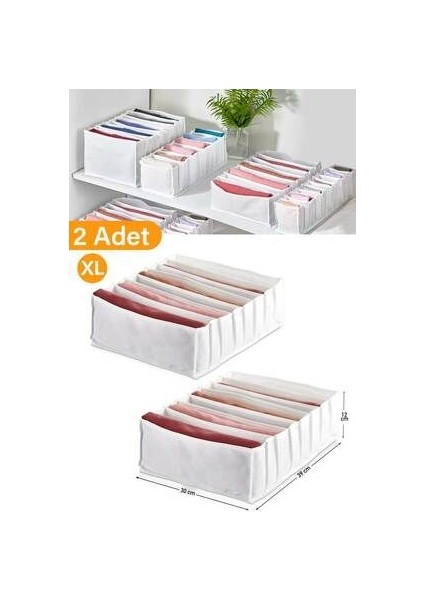 2 Adet - Xlarge 8 Gözlü Çekmece Içi Düzenleyici Organizer 31 x 36 x 12
