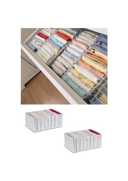 2 Adet - Xlarge 8 Gözlü Çekmece Içi Düzenleyici Organizer 31 x 36 x 12