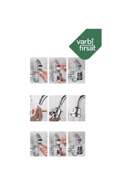 3 Fonksiyonlu Mutfak Lavabo Başlığı 360 Derece Döner fiyatları