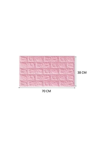 Kendinden Yapışkanlı 3D Duvar Kağıdı Paneli 70X38 cm Pembe