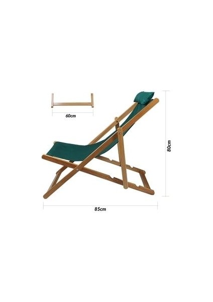 Ahşap Katlanabilir Taşınır Şezlong. Plaj, Bahçe, Teras, Balkon Şezlongu. 3 Lü Set (Krem) fırsatları