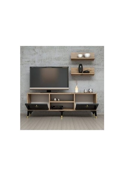 Mobilya 138 cm TV Ünitesi Çam ve Mermer Desenli Modern Tasarım Oturma Odası Mobilyası modelleri