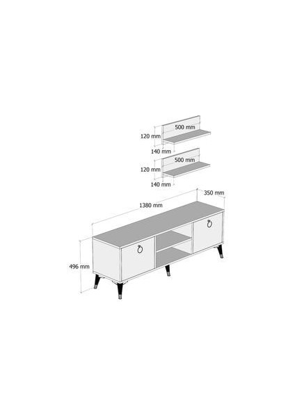 Mobilya 138 cm TV Ünitesi Çam ve Mermer Desenli Modern Tasarım Oturma Odası Mobilyası fırsatları