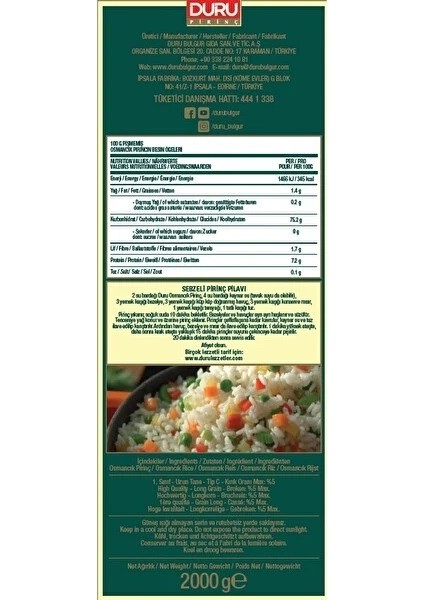 Duru Bak.osmancık 2kg fiyatları