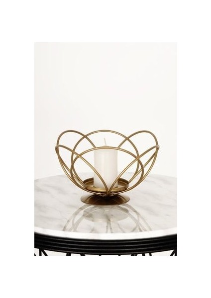 Aqua Eskitme Metal Tek Mum Gözlü Rustik Dekoratif Masa Üstü Mumluk – Şık ve Dayanıklı Tasarım