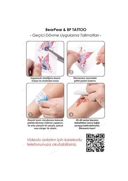 BP Tattoo Karışık Renkli Geçici Çocuk Dövmesi