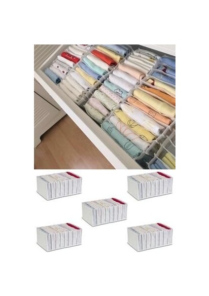 5 Adet - Xlarge 8 Gözlü Çekmece Içi Düzenleyici Organizer 31 x 36 x 12