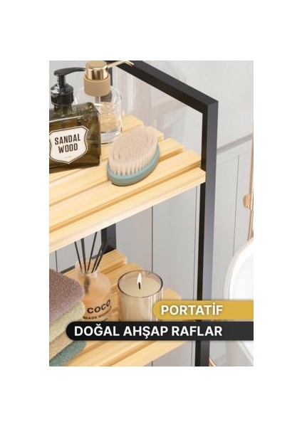 Banyo Düzenleyici Mutfak Rafı Banyo Dolabı Çok Amaçlı Dolap 4 Katlı Metal