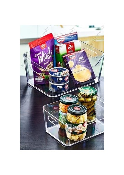 Nandy Home 3 lt Clear Buzdolabı & Dolap İçi Düzenleyici Organizer 3 Adet 23 x 16 x 9.5 cm