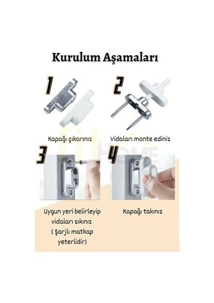 Çelik Halatlı Cam Kilidi Pvc Pimapen Anahtarlı Hırsız Kilidi Bebek Çocuk Emniyet Kilidi