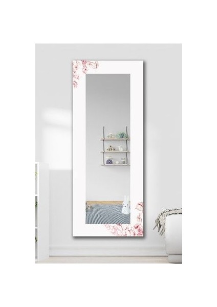 Floral Dekoratif Boy Aynası MDF Çerçeve ile 150x60 cm Modern Tasarım fiyatları