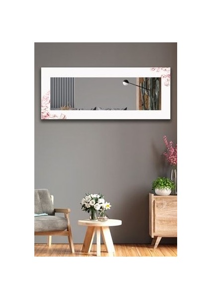 Floral Dekoratif Boy Aynası MDF Çerçeve ile 150x60 cm Modern Tasarım modelleri