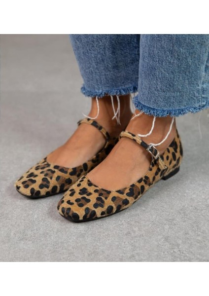 Leopar Şık Günlük Comfort Trend Rahat Meri Ceyn Babet