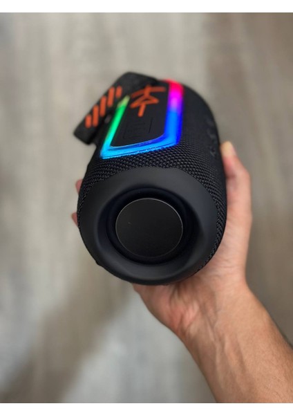 ADONIS Flip 6 Max Siyah Bluetooth Hoparlör Güçlü Ses, Şık Tasarım