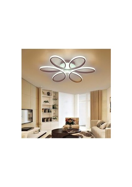 Ella Modern 6 Lı Ledli Avize 45 cm grı