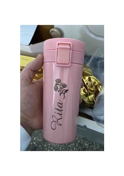 Yılbaşı Hediyesi Yeni Yıla Özel Hediyelik Termos Kişiye Özel İsim Baskılı Çelik 380 ml Termos Mug