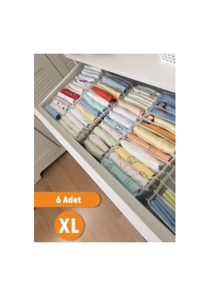 6 Adet - Xlarge 8 Gözlü Çekmece Içi Düzenleyici Organizer 31 x 36 x 12