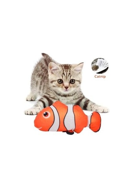 Tineke Peluş Kedi Oyuncağı Balık Kedi Nanesi Otlu Çıngıraklı 1 Adet