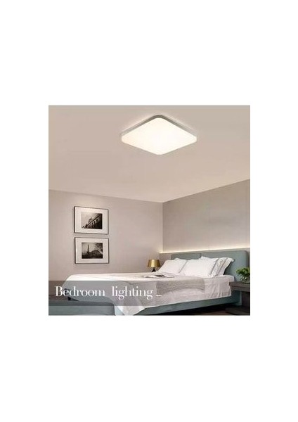 Lux Home Büyük Boy 24W Modern Tavana Sıfır Kare Plafonyer LED Avize Panel Light 6500K Cold White