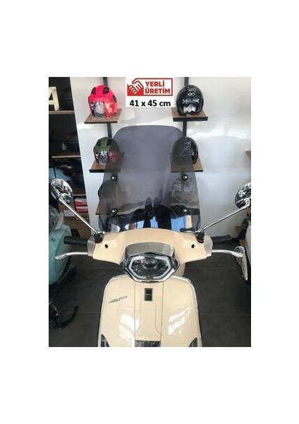 Üniversal Füme Siperlik (41x45 cm) + Bağlantı Ekipmanı (Motosiklet Camı)